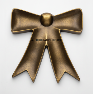 ถาดโลหะรูปทรงโค้งแบบทองเหลืองสมัยใหม่ - ดีไซน์ริบบิ้นแบบชนบทเคลือบสีฝุ่นทำมือ ถาดตกแต่งขนาดสั่งทำได้สำหรับงานแบบดั้งเดิม - Product Image 4