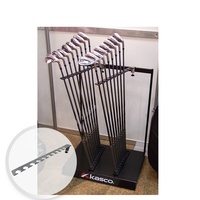 Support mural en métal Swift Courser Display UC-466B, style simple, pour 10 clubs de golf, revêtement poudré, intérieur/extérieur