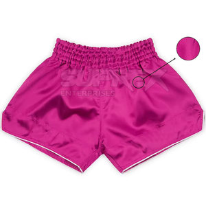 New Style Custom Made Muay Thai Shorts Solid Color Made In Pakistan Muay Thai Shorts For Men - Product Image 4