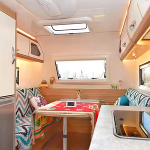 Off Road Tiny <b>Camping</b> RV Travel Trailer Compact Caravan Mini Camper Towable Unit with <b>Kitchen</b> Sleeping Space Adventure Use - Product Image 3
