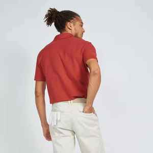 Vente en gros de t-shirts de sport à manches longues pour hommes, à séchage rapide, avec logo personnalisé, demi-zip, pour la course en plein air, polos - Product Image 4