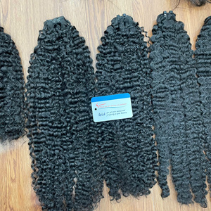 Raw Burmese Curly Human Hair Extensions Vietnamese Virgin Hair Bundles Double Drawn Natural Texture ready to ship - Product Image 5