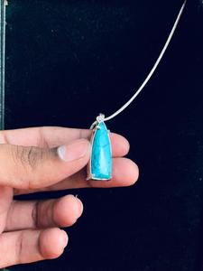 Colgante Unisex de Plata Alemana con Cadena de Serpiente y Turquesa Estilo Bohemio, Calidad Superior AAA, Venta al por Mayor - Product Image 3