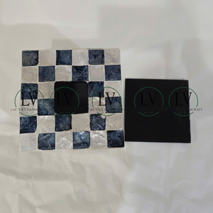 Modern Design Capiz Shell Facial Tissue <b>Box</b> Checkered Square Tissue <b>Box</b> Cover for Bathroom, Countertop, <b>Vanity</b> from Vietnam - Product Image 3