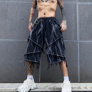 Pantalones Cortos de Mezclilla Casuales de Color Sólido 100% Algodón Premium con Logotipo Personalizado para Hombre, Transpirables, Ecológicos, para Gimnasio, Correr, Verano, Estilo Urbano Holgado - Product Image 3