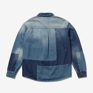 Camisa de Mezclilla Japonesa Cruda de Alta Calidad, 100% Algodón Peinado, Sin Lavado, Sin Estiramiento, Color Índigo - Product Image 5