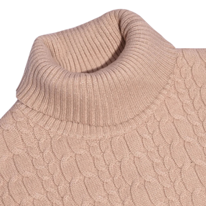 <b>Mens</b> <b>Turtleneck</b> Cable Knit Sweater Long Sleeve Soft Warm Winter Pullover Casual Regular Fit Classic Breathable Logo Daily Wear - Product Image 5