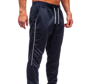 Pantalon de jogging noir pour homme, taille élastique, cordon de serrage, bande latérale, décontracté, respirant, coupe ajustée, automne - Product Image 2