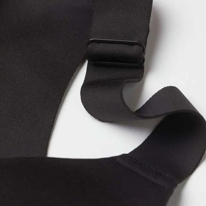 Soutien-gorge de sport sans couture noir pour femme, col ras du cou, maintien moyen, pour yoga et activités sportives, en polyester/spandex - Product Image 6