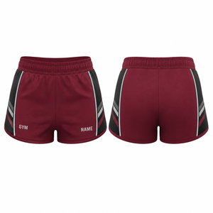 Pantalones Cortos Deportivos MEGAMAPLE para Mujer, Cintura Alta, con Cordón, Transpirables, de Spandex y Poliéster, Tejido de Punto, Estampados, 180g, para Gimnasio y Entrenamiento - Product Image 1