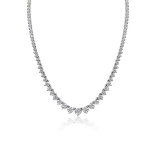 Cadena de Tenis Unisex de Oro Rosa Sólido de 14K de Primera Calidad, Chapada en Oro Rosa, con 10 Diamantes de Corte Brillante Cultivados en Laboratorio, Certificados por IGI - Product Image 1