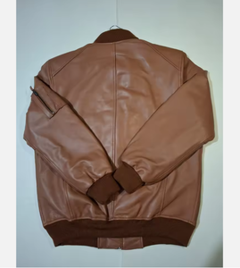 Bright Colors Fine Quality Soft Touch Cowhide Leather Winter High Street Stand Windproof Breathable <b>Slim</b> <b>Fit</b> Fashion <b>Jacket</b> - Product Image 6