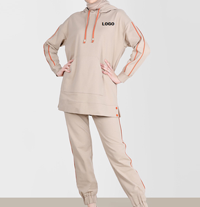 High Quality Autumn Warm Winter Hooded Muslim Sports Outerwear <b>Islamic</b> Modest Sweat Suit Women Tracksuits For Girls Breathable - Product Image 1