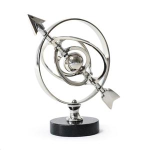 Customizable Metal Armilary Globe With Wooden Base Decorative Objects For Modern Home Living <b>Room</b> Decor Office Tabletop - Product Image 6
