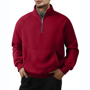 Sweat-shirt à fermeture éclair quart de tour personnalisé de haute qualité pour homme, avec logo personnalisé, vêtement d'extérieur, en coton mélangé basique - Product Image 4