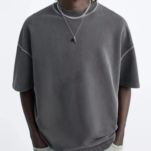 Camiseta de manga corta de alta calidad para hombre, al por mayor, transpirable, con color, talla y logotipo personalizados. - Product Image 1