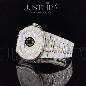 Reloj de Cristal de Zafiro y Acero Inoxidable con Cristal de Moissanita Cuadrado Antiguo de Excelente Calidad, Diseño Delgado y Elegante para Mujer - Product Image 2