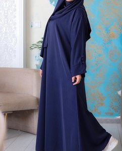 New Luxury Handmade Dubai <b>Black</b> <b>Lace</b> Trim Modest Vintage Breathable Abaya Matching Hijab Muslim Women Loose Ankle-Length Ramadan - Product Image 6