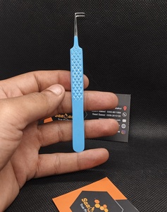 Pinzas de Acero Inoxidable Profesionales para Pestañas con Logotipo Personalizado de Marca Privada, Puntas Suaves, Agarre de Diamante, Rectas, Antiestáticas - Product Image 3