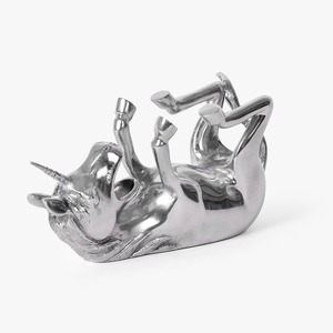 Porte-vin en métal contemporain, courbe fluide, support pour une seule bouteille - Product Image 2