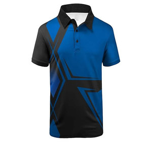 Embroidered Anti-Wrinkle <b>Button</b> Collar Short Sleeve Knitted Polyester/Cotton Custom Men's Golf Shirt - Product Image 3