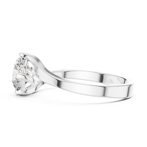Delicate 2.0 CTW Round Cut Moissanite Engagement <b>Ring</b> 925 Sterling <b>Silver</b> <b>Solitaire</b> Promise <b>Ring</b> Anniversary Gifts For Women's - Product Image 3