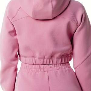 Conjunto de 2 Piezas de Sudadera con Capucha y Pantalones Anchos Personalizados, Ropa Deportiva Transpirable con Apliques, Chándal Otoñal para Mujer con Logotipo Personalizado - Product Image 2