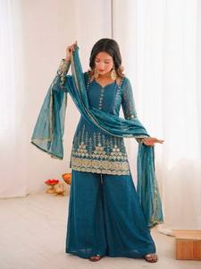 Robe Anarkali traditionnelle indienne et pakistanaise pour femmes, longue jusqu'au sol, avec dupatta, tenue de mariage - Product Image 2