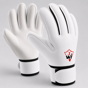 Private Label White Goalkeeper Gloves Breathable Non Slip Full Finger Soccer Match Training Gloves With Wide Wrist <b>Strap</b> - Product Image 4