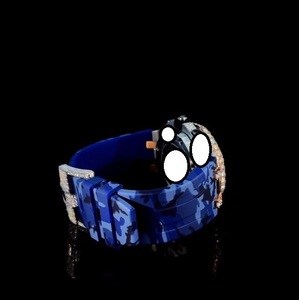Men's Luxury <b>Chronograph</b> Watch Blue Silicone Strap Stainless Steel Case Mechanical Movement Sapphire Crystal Dial - Product Image 4