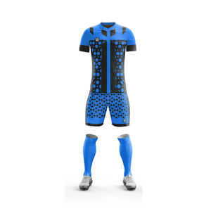 Maillot de football personnalisé pour adultes, nouveau modèle, manches courtes, ensemble personnalisé, 100% polyester, impression numérique, séchage rapide - Product Image 3