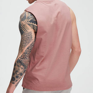 Men's Solid Color Breathable Knitted O-Neck Tank Top Casual Wear Maroon Wholesale Men's Knitted Solid Color - Product Image 5