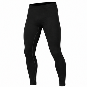 Pantalon de compression sans couture noir pour hommes adultes, respirant, anti-transpiration, extensible dans quatre directions, en spandex et polyester, vêtements de performance - Product Image 1