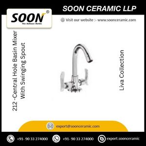 Basin Faucet 212 Central Hole Basin Mixer With <b>Swinging</b> Spout Stainless Steel Polished Sustainable Traditional - Product Image 2