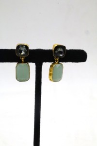 Natural Agate <b>Hoop</b> Earrings with German <b>Silver</b> – Handmade Gemstone <b>Hoop</b> Jewelry for Women - Product Image 1