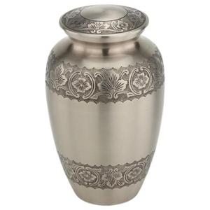 Urna de Cremación para Adultos con Diseño de Hoja Grabada, Precio Económico, Diseños Personalizados, Urnas Humanas de Color Verde, Urnas de Cremación de Metal para Funerales - Product Image 2