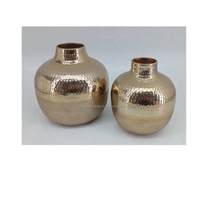 High Quality Cast Aluminium <b>Decorative</b> <b>Vase</b> Rough Casted Antique and Black Finish Modern Table <b>Vase</b> by Azora Industries - Product Image 5