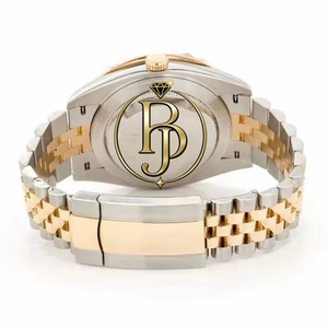 Montre de luxe Hip Hop bicolore or jaune avec diamants Moissanite et couronne à taille brillante ronde – Idée cadeau - Product Image 4