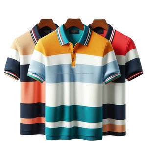 Venta al por mayor OEM logotipo personalizado impreso bordado Golf Polo de lujo de alta calidad de punto a rayas Polo para hombres de Bangladesh - Product Image 1