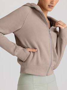 Sudadera con capucha transpirable para mujer, estilo urbano, con cremallera, 100% algodón, tejido ecológico, antiarrugas, informal, cómoda, estilo Y2K - Product Image 6