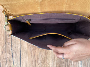 Nuevo bolso de mano de cuero grande para mujer, bandolera, pelo bohemio occidental en piel de vaca, monedero Floral de cuero genuino - Product Image 6