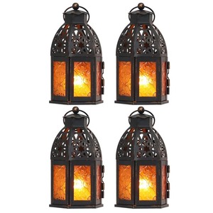 Antique Style Decorative Metal Lantern With Gold Finish For Indoor Outdoor Home Garden Wedding Decoration Lighting - Product Image 6