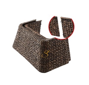 Square Box Water Hyacinth Christmas <b>Tree</b> Collar Espresso Split Xmas <b>Tree</b> <b>Stand</b> Base Ring For Holiday Decor - Product Image 2