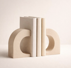 Sujetalibros Modernos de Mármol con Forma de Arco, Juego de Soportes Decorativos para Libros, para Estantería, Oficina, Sala de Estar, Mesa, Organizador de Decoración para el Hogar, Minimalista - Product Image 1
