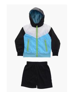 Color Blocking Racer <b>Jacket</b> Hooded Zipper Closure Sporty Style Polyester Spring Outerwear Regular Fit Unisex - Product Image 1