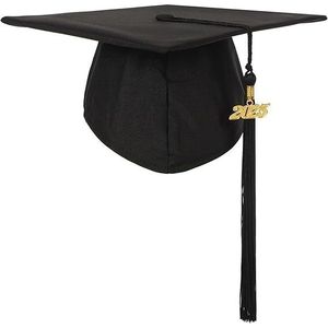 Cappello da laurea unisex opaco per adulti con nappa e ciondolo anno - Elegante cappello formale - Product Image 1