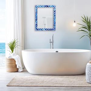 Miroir de courtoisie mural décoratif avec cadre en os incrusté, design moderne et durable, AL MALIK CRAFT - Product Image 3