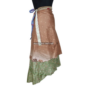 Falda Envolvente de Tela de Seda Estilo Boho, Multicolor, para Verano, Cómoda, Estilo Hippie, Talla Única, Estilo Gitano para Mujer - Product Image 4