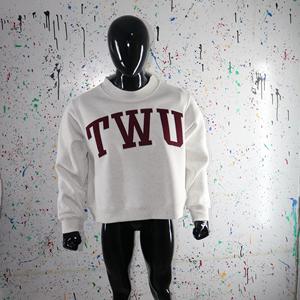 Sweat-shirt à col montant TWU ASH GREY 100% avec broderie appliquée marron, col large, URBAN PRODUCTIONS - Product Image 1