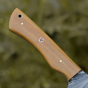 Handmade Forged Damascus Cleaver <b>Knife</b> Leather Sheath <b>Kitchen</b> Meat Chopper Wooden Handle Ambidextrous Vintage Wholesale US/EU - Product Image 4